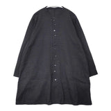 JURGEN LEHL コットンリネン スラブシャツ インド製 定価63800円 J0137FB014 イエローレーベル チュニック 23SS ブラック レディース ヨーガンレール【中古】6-0415M∞