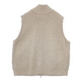 ADAWAS ドライバーズニット ウール ノースリーブ ベスト セーター ニット ベージュ レディース アダワス【中古】5-1207T∞