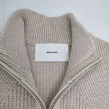 ADAWAS ドライバーズニット ウール ノースリーブ ベスト セーター ニット ベージュ レディース アダワス【中古】5-1207T∞