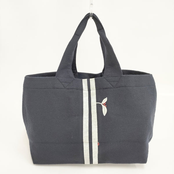 mina perhonen nanahoshi パニーニバッグ フロッキープリント トートバッグ ネイビー レディース ミナペルホネン【中古】5-1120T◎