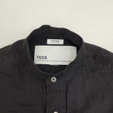 TICCA antelope別注 TBAS-331 リネン バンドカラー ノースリーブ ブラウス シャツ ブラック レディース ティッカ【中古】6-0605S∞