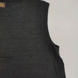 BATONER A-LINE BOAT NECK SLEEVELESS 定価7700円 BN-21SL-048 リネン ノースリーブ Ｔシャツ カットソー ブラック レディース バトナー【中古】6-0605S∞