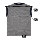 LOEFF スビンコットン天竺 ノースリーブTシャツ 8817-699-0038 ボーダー Ｔシャツ カットソー ネイビー ホワイト レディース ロエフ【中古】6-0605S∞