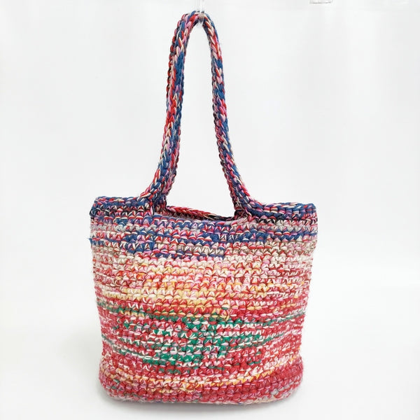 DANIELA GREGIS 編み込み ウール ニット トートバッグ レッド レディース ダニエラグレジス【中古】5-1108T♪