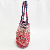 DANIELA GREGIS 編み込み ウール ニット トートバッグ レッド レディース ダニエラグレジス【中古】5-1108T♪