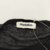 Plantation PL11KH103 サイズM コットン リネン チュニック ブラック レディース プランテーション【中古】6-0525S◎