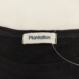 Plantation ワイド PL91JE238 アシンメトリー Mサイズ 製品染め コットンリネン 半袖 カットソー ブラック レディース プランテーション【中古】6-0525S◎