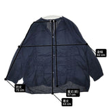 Plantation PL43FJ190 製品染め コットンリネン ブラウス シャツ ネイビー レディース プランテーション【中古】6-0330M∞