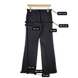 PERSONS PERSON'S SUITS STYLE 洋服の青山 リクルート セミフレアパンツ ウォッシャブル ストレッチ 9号 スラックス パンツ ブラック レディース パーソンズ【中古】6-0322G∞