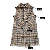 45R/45rpm ブランケット藍ツィードコート 定価192500円 コート ホワイト ベージュ レディース フォーティーファイブアールピーエム【中古】5-1213T♪