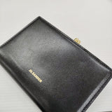 JIL SANDER GOJI PURSE SM 定価126500円 がま口 レザー 革 J07UI0015 P4840 二つ折り財布 ブラック レディース ジルサンダー【中古】5-1115G♪