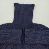 RALPH LAUREN ケーブルニット サイズL タートルネック セーター ニット ネイビー レディース ラルフローレン【中古】5-1213T♪