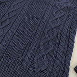 RALPH LAUREN ケーブルニット サイズL タートルネック セーター ニット ネイビー レディース ラルフローレン【中古】5-1213T♪