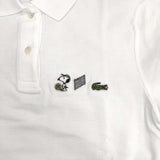 LACOSTE/PEANUTS 刺繍 コラボ スヌーピー 半袖 コットン サイズ34 ポロシャツ ホワイト レディース ラコステ/ピーナッツ【中古】6-0501S△