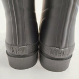 MHL. ミドル丈 PVC サイズ4 長靴 レインブーツ レインシューズ ネイビー レディース エムエイチエル【中古】6-0208G◎