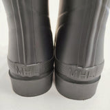 MHL. ミドル丈 PVC サイズ4 長靴 レインブーツ レインシューズ ネイビー レディース エムエイチエル【中古】6-0208G◎