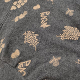 mina perhonen forest parade ra8583 サイズ38 刺繍 ケープ ニット ジャケット ポンチョ グレー レディース ミナペルホネン【中古】5-1213T♪