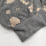 mina perhonen forest parade ra8583 サイズ38 刺繍 ケープ ニット ジャケット ポンチョ グレー レディース ミナペルホネン【中古】5-1213T♪