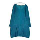 PLEATS PLEASE ISSEY MIYAKE プリーツ Vネックワンピース サイズ3 チュニック ターコイズブルー レディース プリーツプリーズ【中古】6-0111M∞