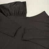 RILATO リラート アシンメトリーギャザー カットソープルオーバー 定価13200円 R25112 カットソー ブラック レディース【中古】6-0228M∞