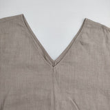 GALERIE VIE リネン Vネックブラウス 定価20900円 23-01-81-01103 ブラウス シャツ グレー レディース ギャルリーヴィー【中古】6-0404M∞