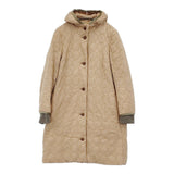 mina perhonen tambourine qa6332 刺繍 フード サイズ36 ダウンコート ベージュ レディース ミナペルホネン【中古】5-1214A♪