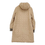 mina perhonen tambourine qa6332 刺繍 フード サイズ36 ダウンコート ベージュ レディース ミナペルホネン【中古】5-1214A♪