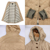 mina perhonen tambourine qa6332 刺繍 フード サイズ36 ダウンコート ベージュ レディース ミナペルホネン【中古】5-1214A♪