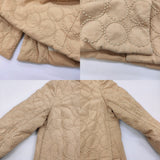 mina perhonen tambourine qa6332 刺繍 フード サイズ36 ダウンコート ベージュ レディース ミナペルホネン【中古】5-1214A♪