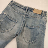mina perhonen コットン リネン always oa4180 デニムパンツ ブルー レディース ミナペルホネン【中古】6-0228G∞