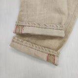 mina perhonen コットン リネン always ps4200 34 カラー デニムパンツ ベージュ レディース ミナペルホネン【中古】6-0228G∞