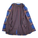 AKIRA NAKA ウール混 チェック サイズ38 AW14-20 チェスターコート ブルー オレンジ レディース アキラナカ【中古】5-1213T♪