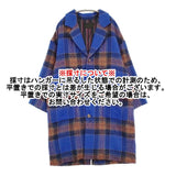 AKIRA NAKA ウール混 チェック サイズ38 AW14-20 チェスターコート ブルー オレンジ レディース アキラナカ【中古】5-1213T♪