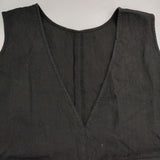 nest Robe ブラックリネンバックVネックノースリーブワンピース 01222-1194-8 ワンピース ブラック レディース ネストローブ【中古】6-0111M∞