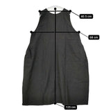 nest Robe ブラックリネンバックVネックノースリーブワンピース 01222-1194-8 ワンピース ブラック レディース ネストローブ【中古】6-0111M∞