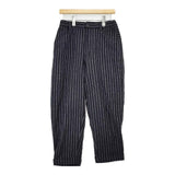 pas de calais コットンウール KB-2311 8383-290 テーパードパンツ 34 ストライプ パンツ 23AW ブラック グレー レディース パドカレ【中古】5-1207T∞
