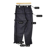 pas de calais コットンウール KB-2311 8383-290 テーパードパンツ 34 ストライプ パンツ 23AW ブラック グレー レディース パドカレ【中古】5-1207T∞