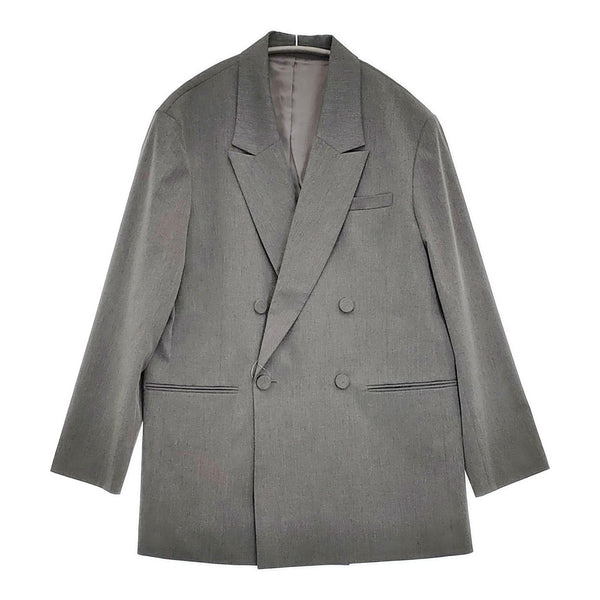 adam et Rope ダブルブレストジャケット サイズ38 定価24200円 GAV-05000-A テーラードジャケット 25SS グレー レディース アダムエロペ【中古】5-1108M♪