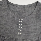 style+confort 702-60201 チェックワンピース コットンウール チュニック ブラック ホワイト レディース スティールエコンフォール【中古】5-1205T∞