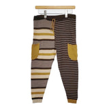 根々 石見銀山 コットンリネン イージー ニット パンツ ブラウン ベージュ レディース 根々【中古】5-1205M∞