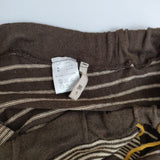 根々 石見銀山 コットンリネン イージー ニット パンツ ブラウン ベージュ レディース 根々【中古】5-1205M∞