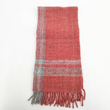 みちのくあかね会 Hand spun & woven ORIZA ウール ホームスパン マフラー レッド レディース みちのくあかね会【中古】5-1202T◎