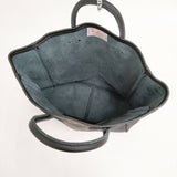 YOUNG & OLSEN レザートートバッグ M 定価33000円 スクエア トートバッグ ブラック レディース ヤングアンドオルセン【中古】6-0318G∞