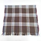 45R/45rpm チェック柄 大判 ストール ブラウン ブルー レディース フォーティーファイブアールピーエム【中古】5-1120T◎