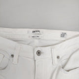 SOMETHING ELSA STANDARD STRAIGHT ストレッチデニム SKY03 デニムパンツ ホワイト レディース サムシング【中古】6-0126G∞