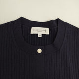 Mackintosh LONDON ウール ニット リブ カーディガン ネイビー レディース マッキントッシュ【中古】5-1205T∞