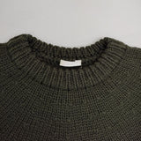 COMOLI J03-06007 ハンドクルーネックニット サイズ0 モヘヤ シルク セーター ニット グリーン レディース コモリ【中古】5-1205T∞