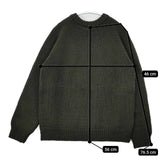 COMOLI J03-06007 ハンドクルーネックニット サイズ0 モヘヤ シルク セーター ニット グリーン レディース コモリ【中古】5-1205T∞