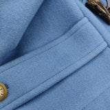 Mackintosh メルトンウール G7B05-662-25 サイズ44 ダッフルコート ライトブルー レディース マッキントッシュ【中古】5-1127A♪