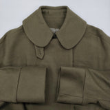 denier ウール ドロップショルダー 1421015 オーバーサイズ コート カーキ レディース デニール【中古】5-1213T♪